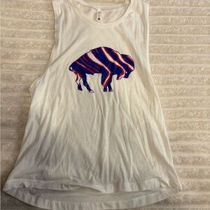 Next Level Apparel White Muscle Tee with Buffalo Design